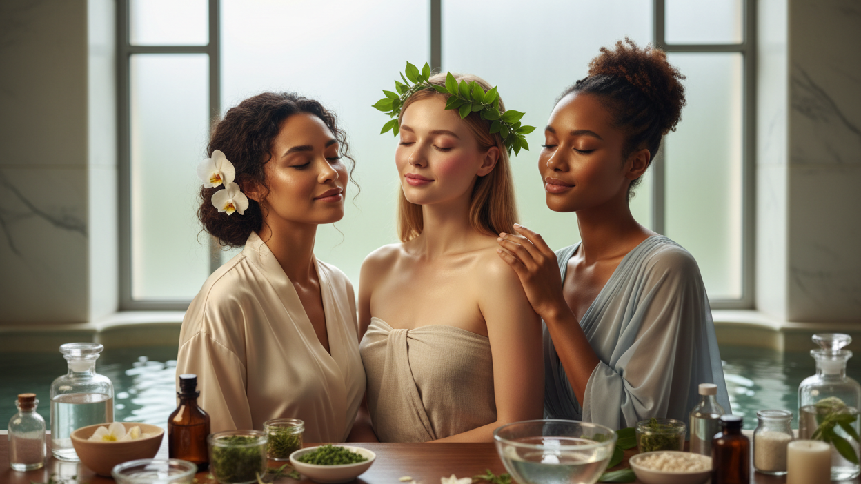 3 beautiful women with glowing skin 